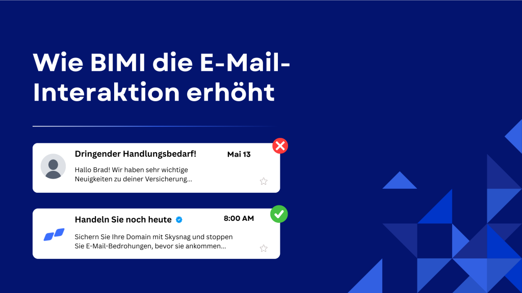 Entdecken Sie, wie BIMI die E-Mail-Interaktion um 38 % steigert und warum Unternehmen Skysnag für Markenschutz und vertrauenswürdige E-Mail-Authentifizierung nutzen.