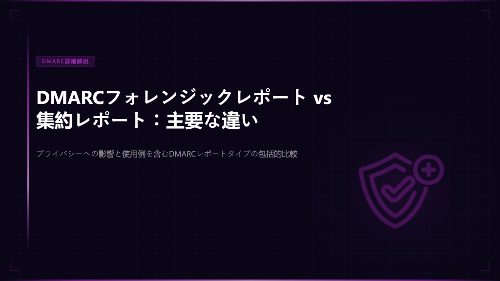 DMARCフォレンジックレポート vs 集約レポート：主要な違い - Skysnag Comply注目画像