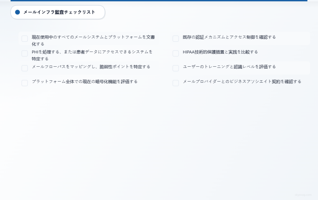 包括的なHIPAAメールセキュリティ監査を実施するための8つの重要項目チェックリスト。