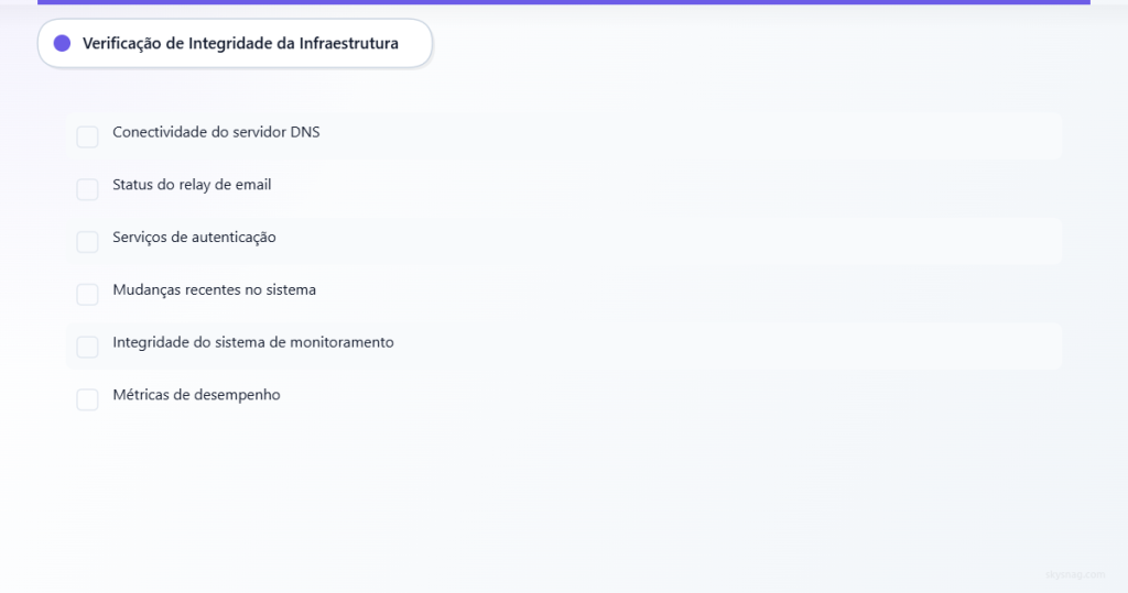 Lista de verificação de seis itens para verificar a saúde da infraestrutura de MSP durante a solução de problemas de DMARC.