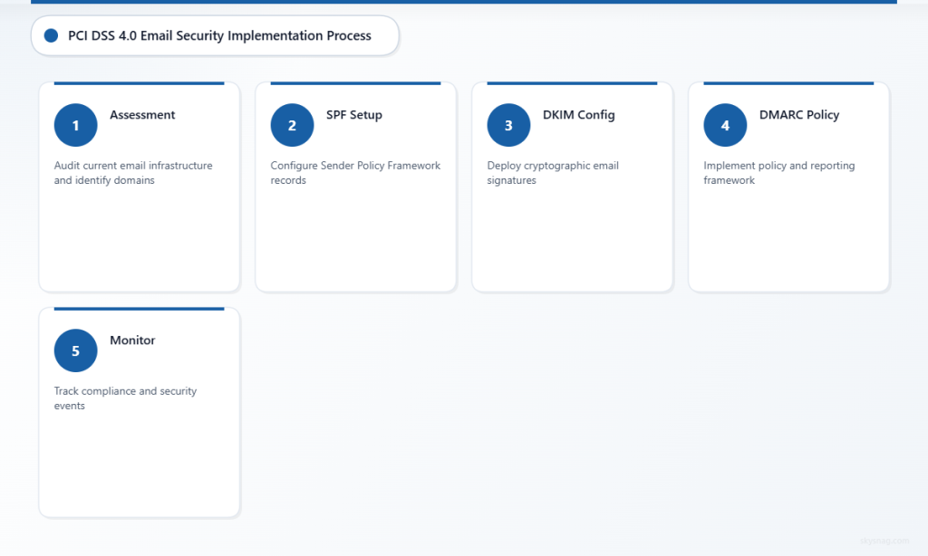 Five-step email security implementation process for PCI DSS 4.0 compliance