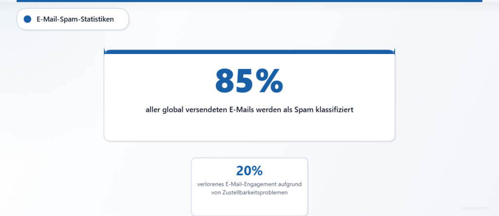 Statistiken zeigen, dass 85 % der weltweiten E-Mails Spam sind und Unternehmen aufgrund von Zustellbarkeitsproblemen 20 % Engagement verlieren.