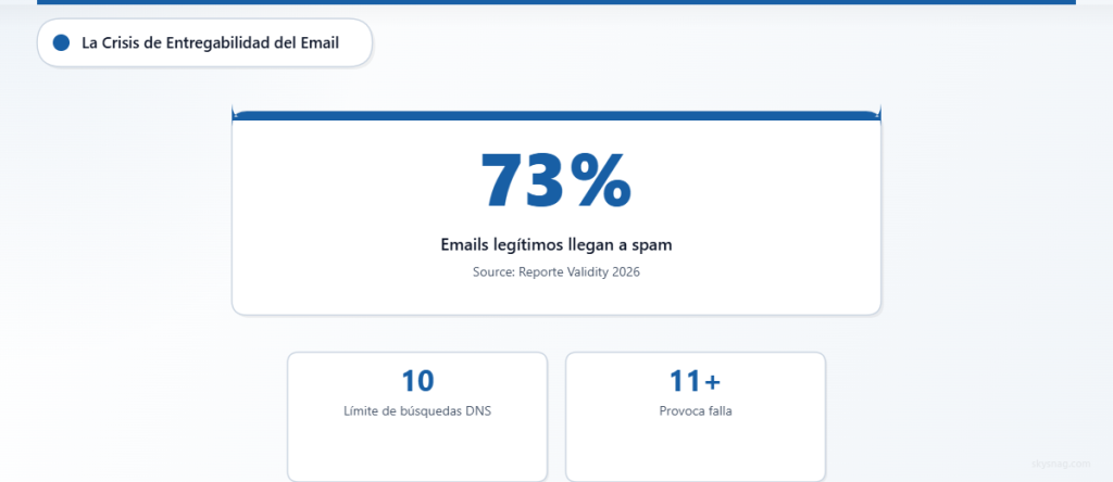 El 73 % de los correos electrónicos empresariales no se entregan debido a problemas de autenticación.