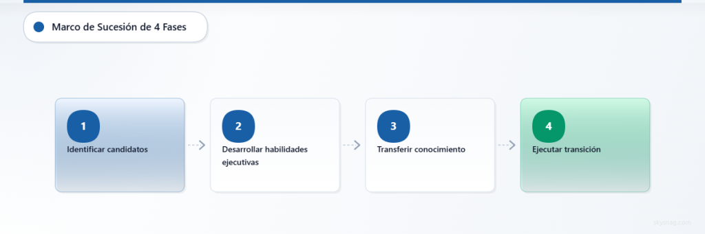 La planificación estratégica de la sucesión del CISO se desarrolla en cuatro fases: identificar a los candidatos internos, desarrollar capacidades de liderazgo, transferir el conocimiento institucional y ejecutar una transición fluida.