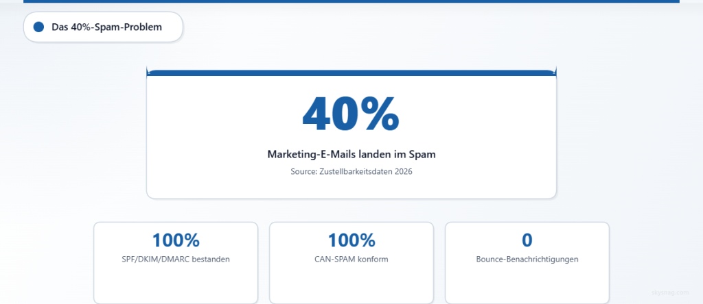 Vierzig Prozent der authentifizierten Marketing-E-Mails landen trotz erfolgreicher technischer Validierung im Spam-Ordner.
