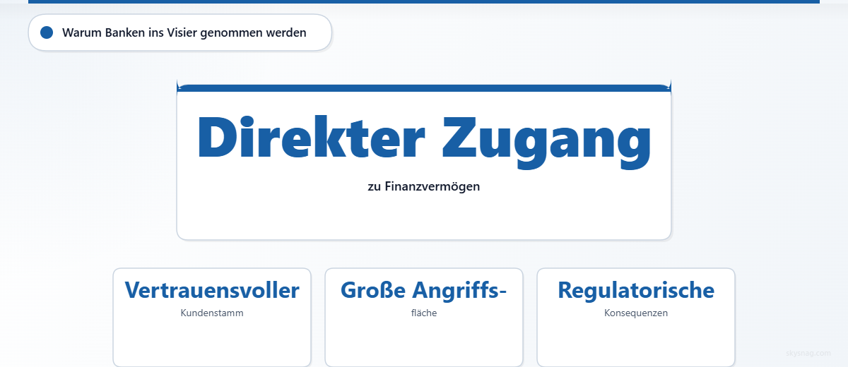 Übersicht mit vier Gründen, warum Banken einem erhöhten Risiko durch Domain-Spoofing ausgesetzt sind